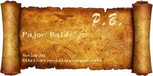 Pajor Balázs névjegykártya