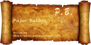 Pajor Balázs névjegykártya